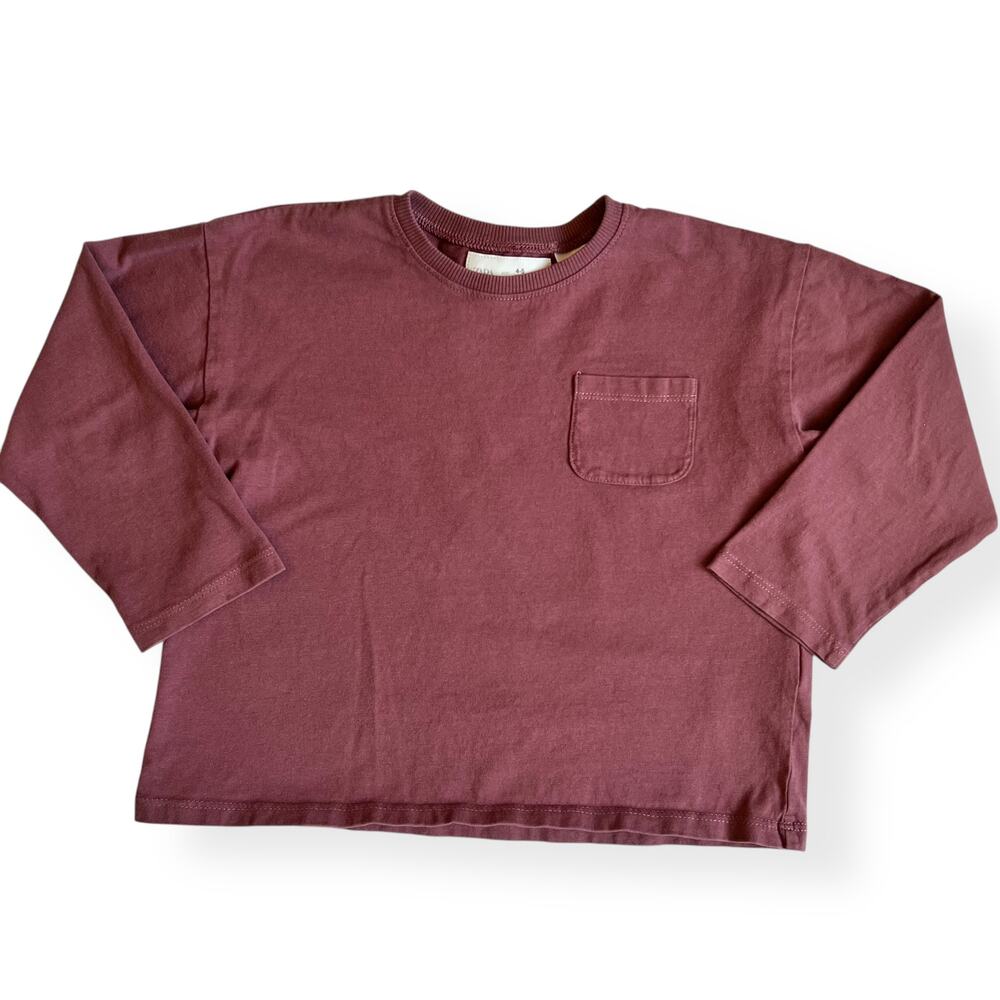 Zara Girls Long Sleeve Pocket Tee 4-5